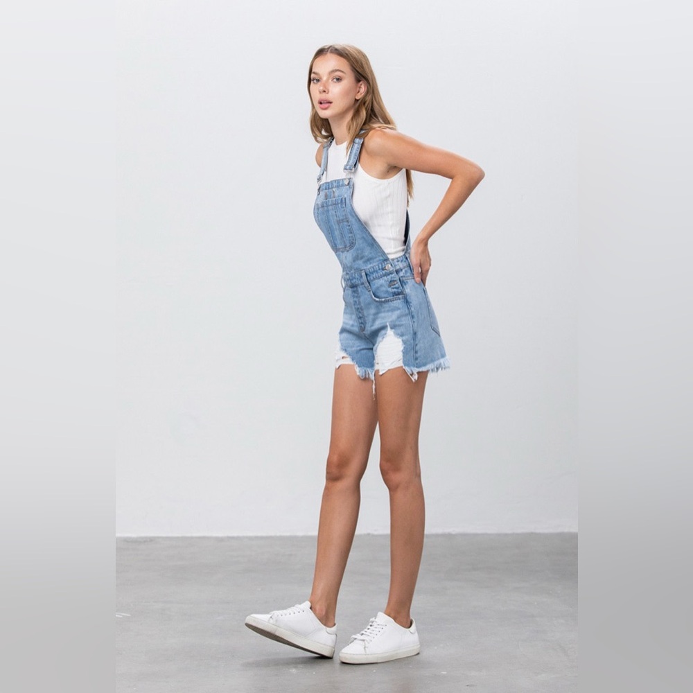 Insane Gene Jean Shorts Overalls Size Small - Picture 15 of 16